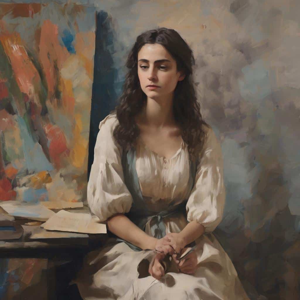 κορίτσι σε ατελιέ ζωγραφικής, σύγχρονη τέχνη, επιρροές στην τέχνη, φοιτήτρια ζωγραφικής, σύγχρονη τέχνη και επιρροές της.